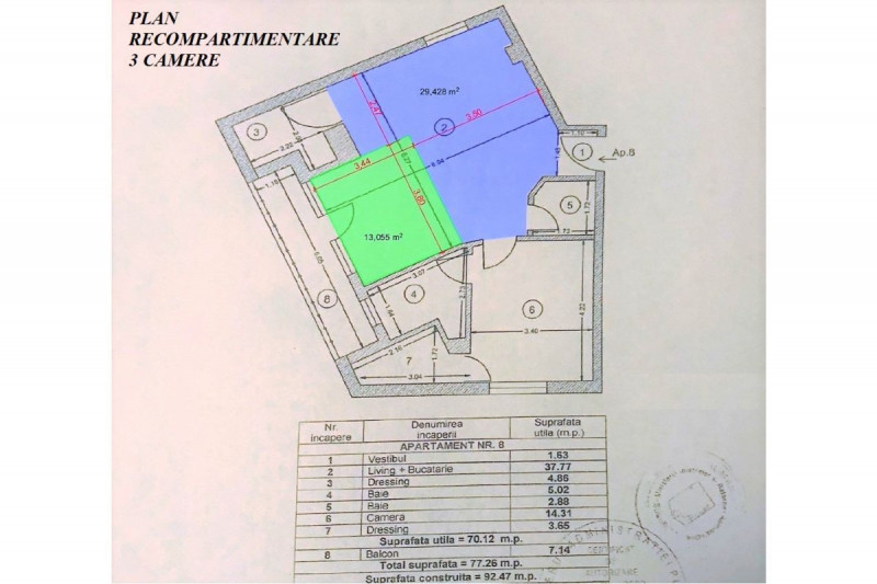 Petrom City – Izbiceni, 2 (sau 3) camere, lift, parcare subterana, boxa, 77 mp.