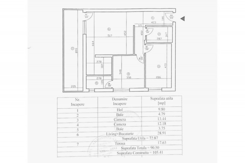DAMAROAIA – IZBICENI, Apartament 3 camere, 2 bai, curte, garaj, boxa, 120 mp.