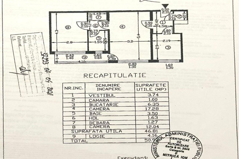 Bucurestii Noi - Lastarisului, apartament 2 camere, et. 4, 51 mp.