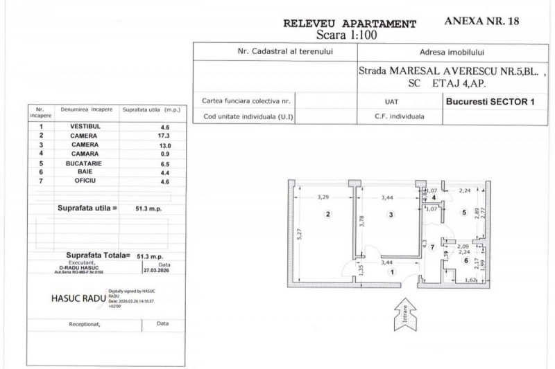 Vanzare apartament 2 camere Bd.Maresal Averescu nr.5, vedere spate