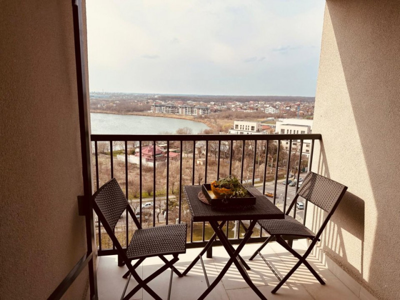 Apartament mobilat cu vedere lac Sisesti Metrou Straulesti 4'